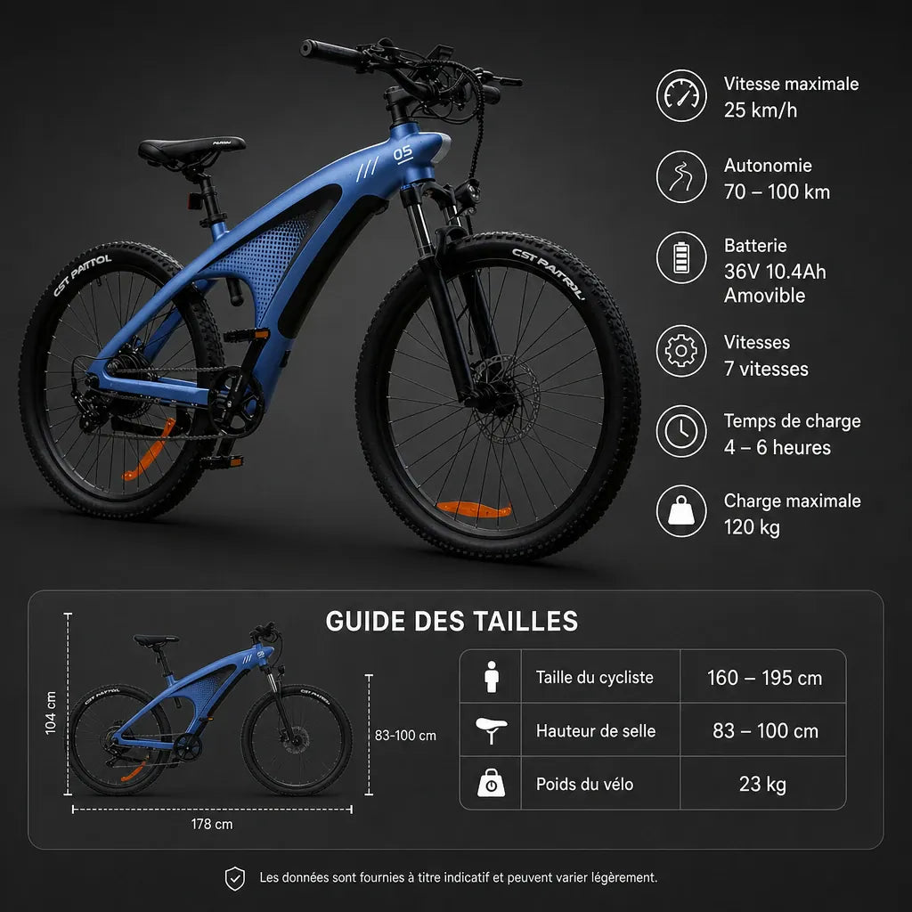 Veltrix-Bike Vélos Toutes Saisons Batterie Amovible Freins À Disque