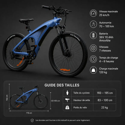Veltrix-Bike Vélos Toutes Saisons Batterie Amovible Freins À Disque