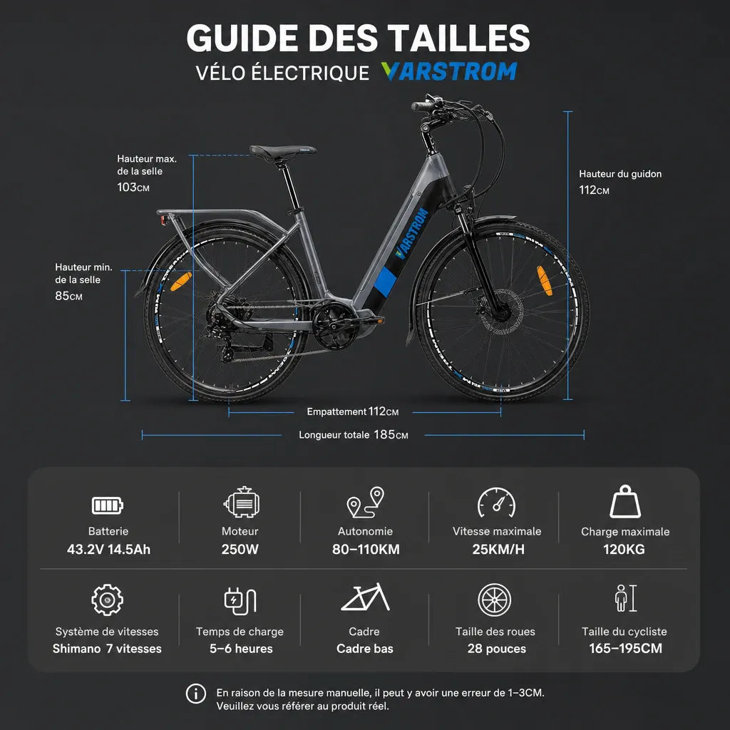 Veltrix-Bike Vélos Ville Cadre Bas Batterie 43.2V